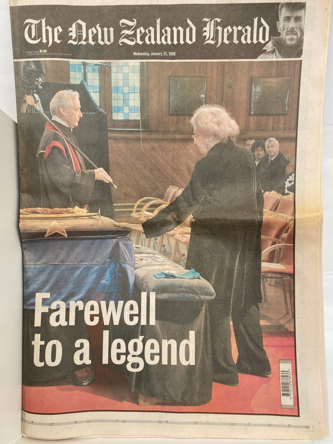 OLD NEWSPAPER: The New Zealand Herald, 25 January 2008 - Sir Ed Hillary funeral