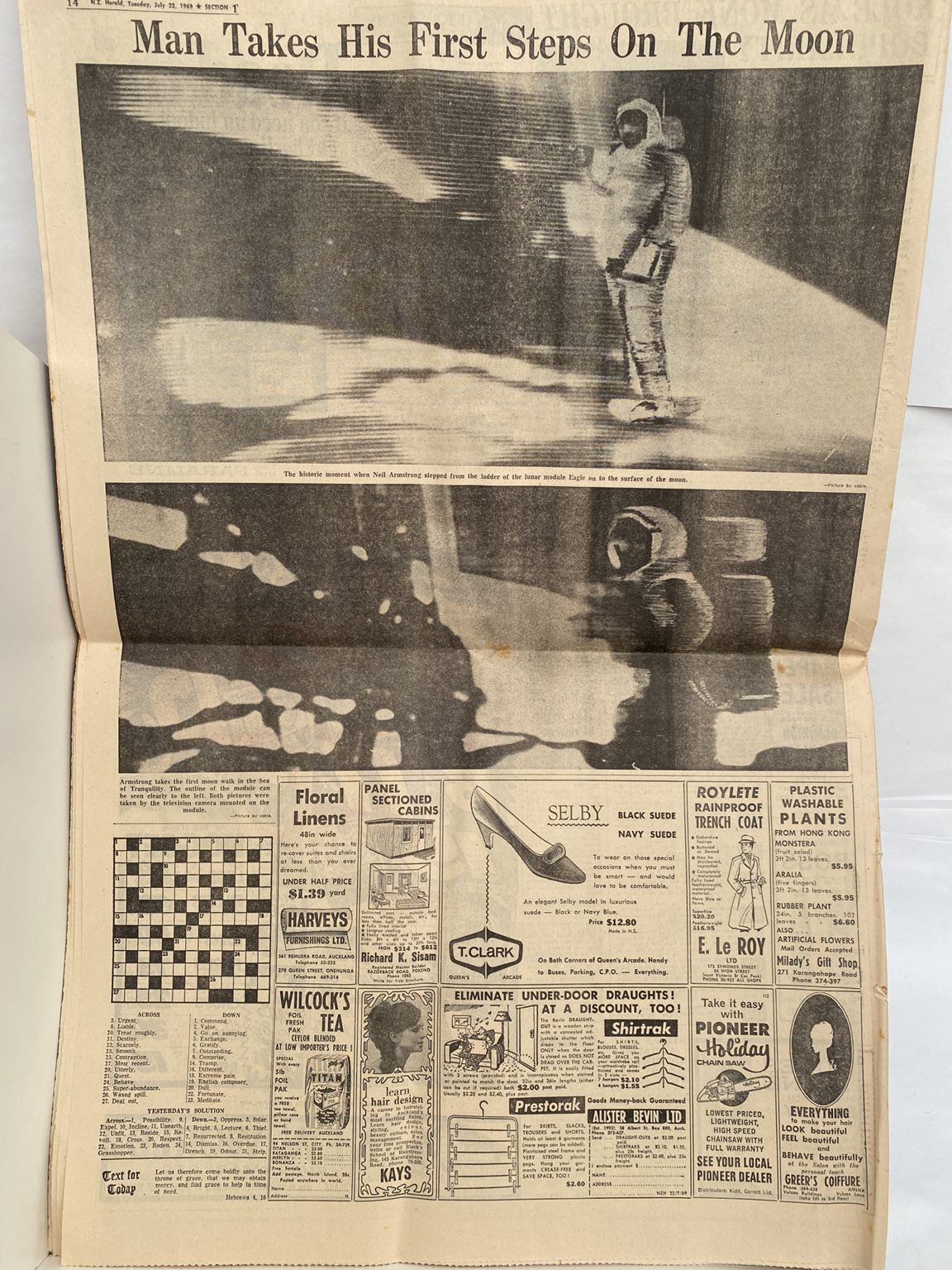 OLD NEWSPAPER: The New Zealand Herald, 22 July 1969 - Moon Landing Special