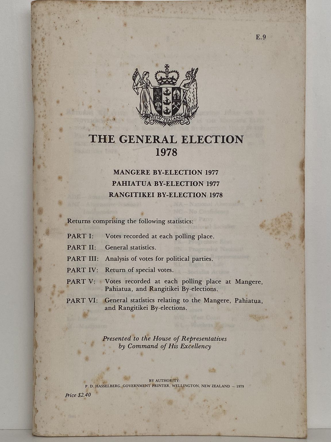 THE GENERAL ELECTION 1978 - Return Statistics