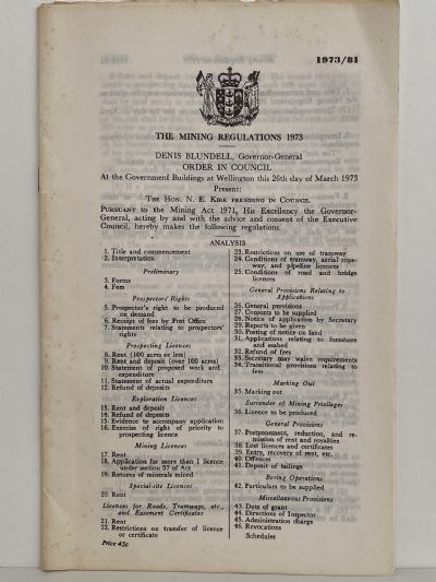 THE MINING REGULATIONS 1973 - 1981
