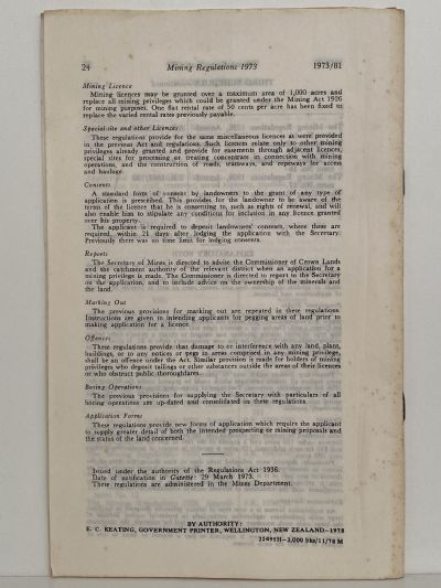 THE MINING REGULATIONS 1973 - 1981