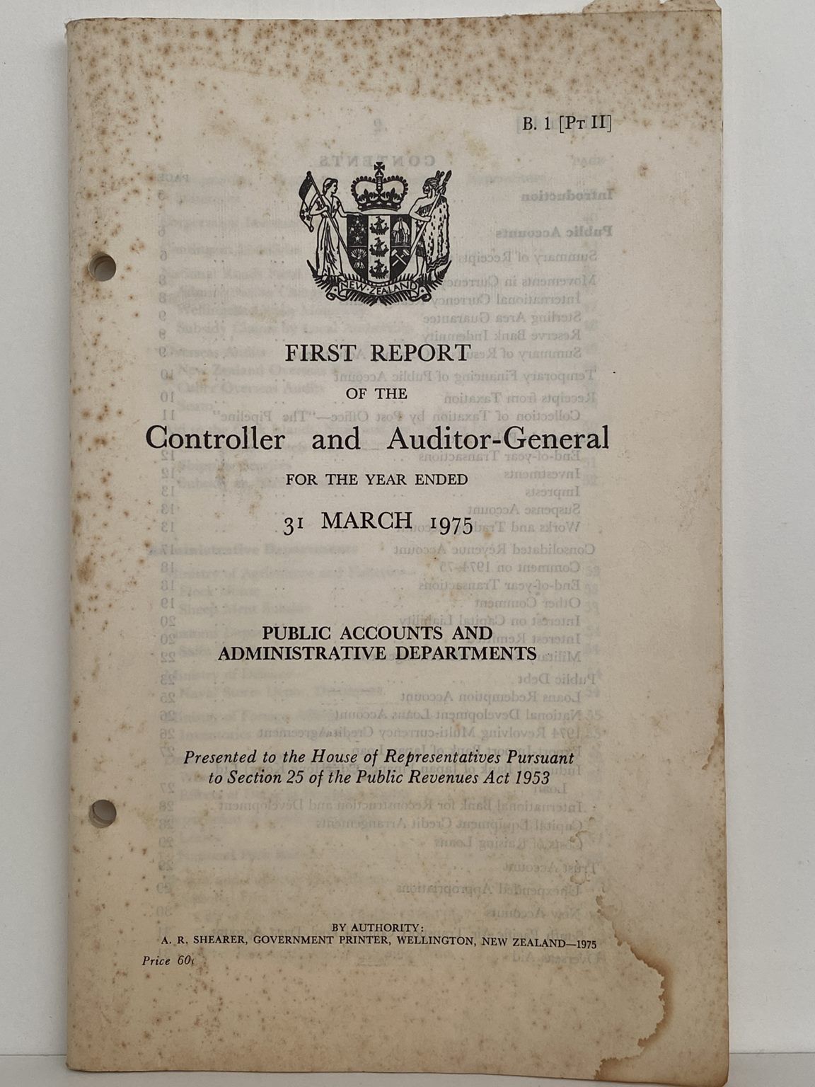 First Report of the CONTROLLER and AUDITOR-GENERAL March 1975