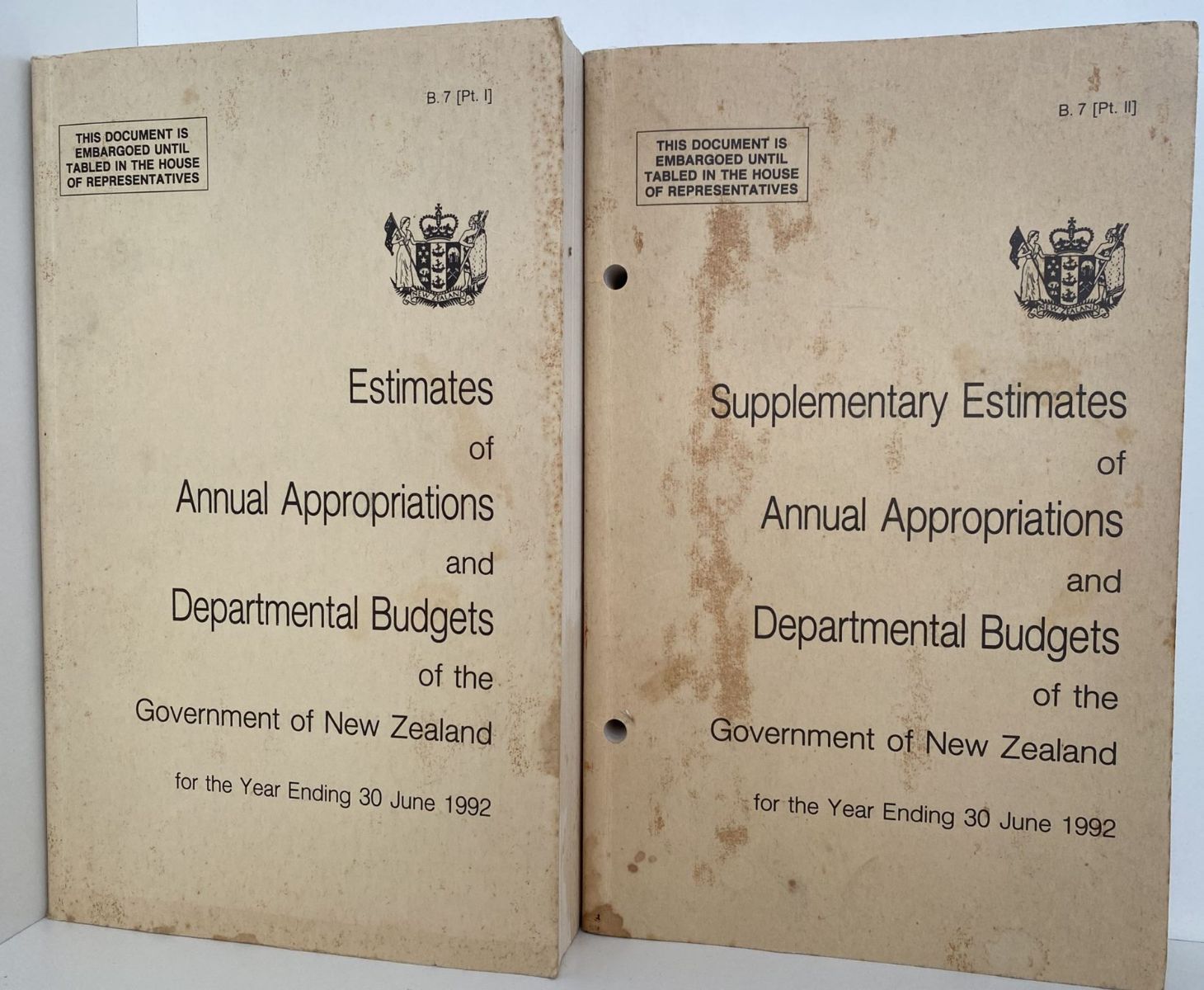 DEPARTMENTAL BUDGETS of the GOVERMENT of NEW ZEALAND June 1992