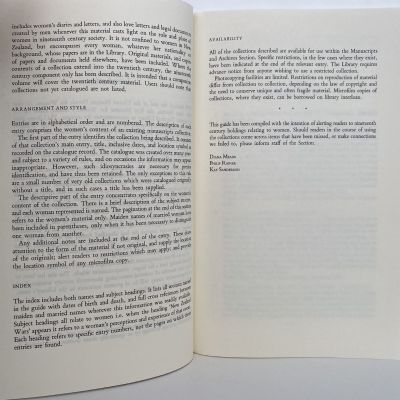 WOMEN'S WORDS: Guide to Manuscripts & Archives in the Alexander Turnbull Library