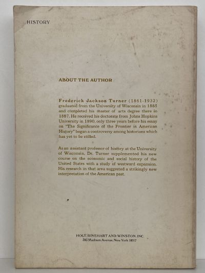 THE FRONTIER IN AMERICAN HISTORY