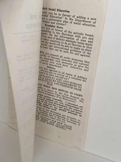 OLD DOCUMENT: Peace Leaflet No. 2 1939