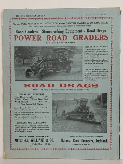 OLD MAGAZINE: The New Zealand Engineer Vol. 7, No. 9 - 15 December 1930