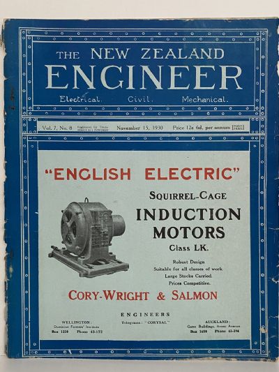 OLD MAGAZINE: The New Zealand Engineer Vol. 7, No. 8 - 15 November 1930 