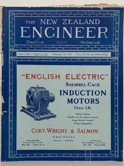 OLD MAGAZINE: The New Zealand Engineer Vol. 7, No. 11 - 16 February 1931 