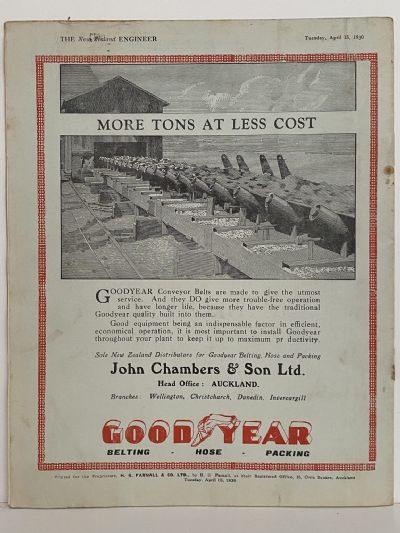 OLD MAGAZINE: The New Zealand Engineer Vol. 7, No. 1 - 15 April 1930
