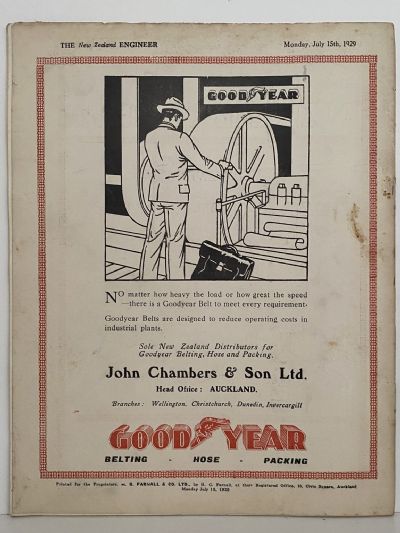 OLD MAGAZINE: The New Zealand Engineer Vol. 6, No. 4 - 15 July 1929