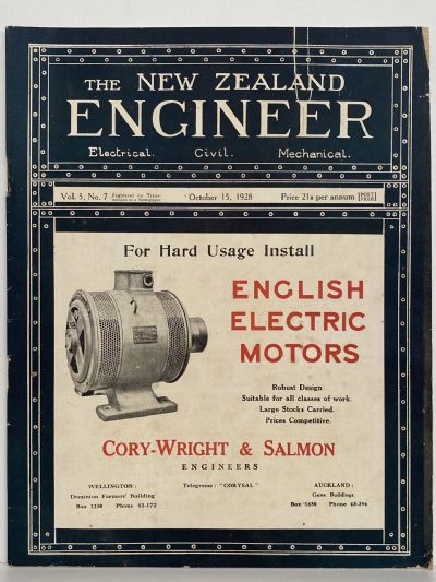 OLD MAGAZINE: The New Zealand Engineer Vol. 5, No. 7 - 15 October 1928 