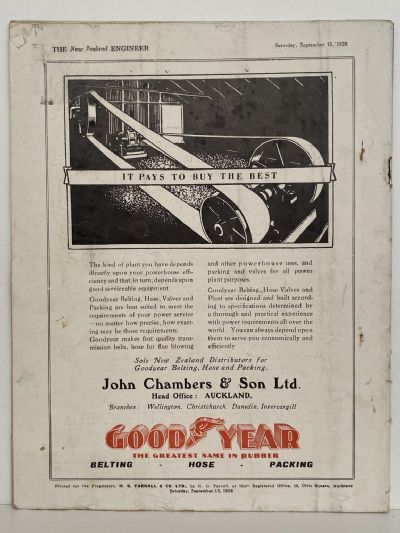 OLD MAGAZINE: The New Zealand Engineer Vol. 5, No. 6 - 15 September 1928