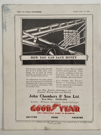OLD MAGAZINE: The New Zealand Engineer Vol. 5, No. 1 - 16 April 1928