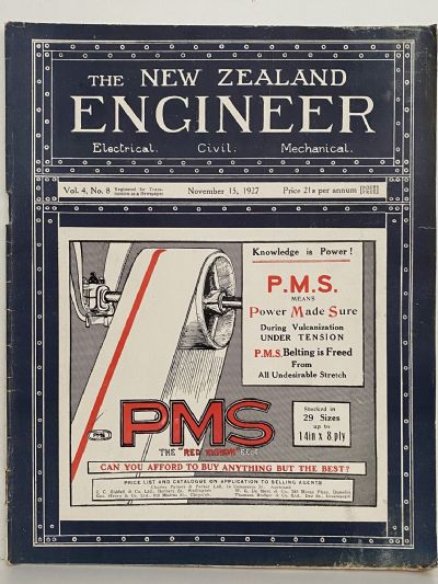 OLD MAGAZINE: The New Zealand Engineer Vol. 4, No. 8 - 15 November 1927 