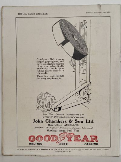 OLD MAGAZINE: The New Zealand Engineer Vol. 4, No. 8 - 15 November 1927