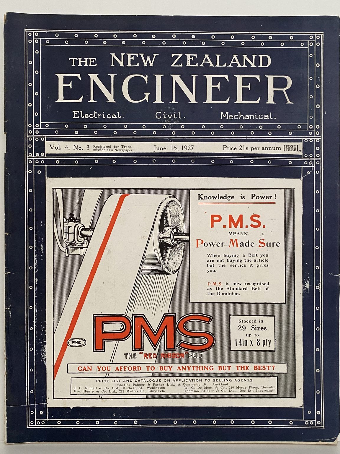 OLD MAGAZINE: The New Zealand Engineer Vol. 3, No. 5 - 16 August 1926
