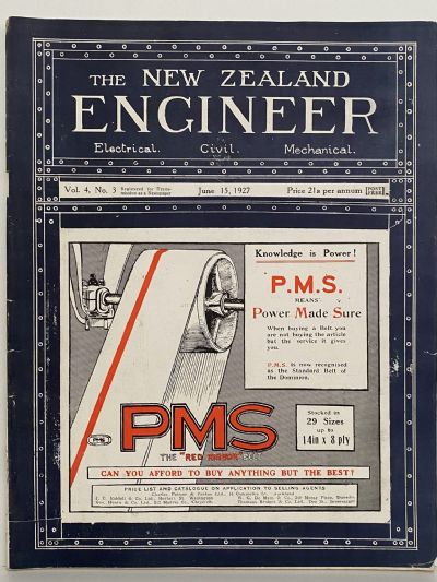 OLD MAGAZINE: The New Zealand Engineer Vol. 4, No. 3 - 15 June 1927 