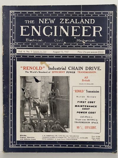OLD MAGAZINE: The New Zealand Engineer Vol. 4, No. 5 - 15 August 1927 