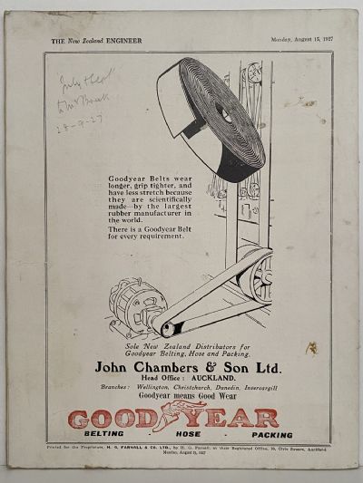 OLD MAGAZINE: The New Zealand Engineer Vol. 4, No. 5 - 15 August 1927