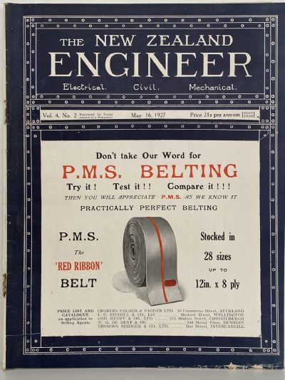 OLD MAGAZINE: The New Zealand Engineer Vol. 4, No. 2 - 16 May 1927 