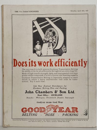 OLD MAGAZINE: The New Zealand Engineer Vol. 4, No. 1 - 16 April 1927