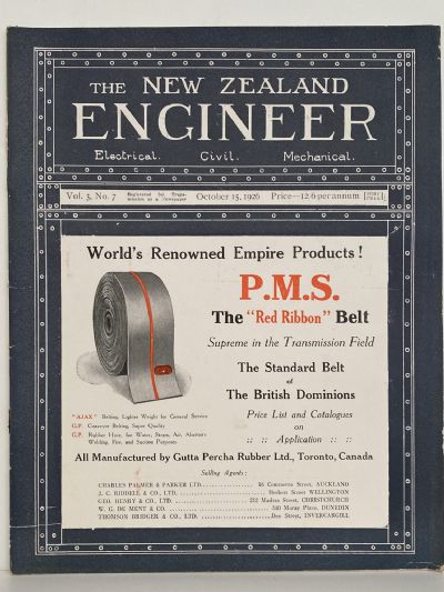 OLD MAGAZINE: The New Zealand Engineer Vol. 3, No. 7 - 15 October 1926 
