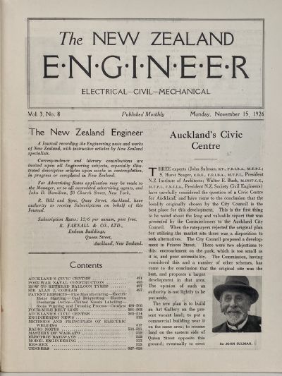 OLD MAGAZINE: The New Zealand Engineer Vol. 3, No. 8 - 15 November 1926