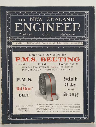 OLD MAGAZINE: The New Zealand Engineer Vol. 3, No. 5 - 16 August 1926