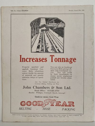 OLD MAGAZINE: The New Zealand Engineer Vol. 3, No. 5 - 16 August 1926