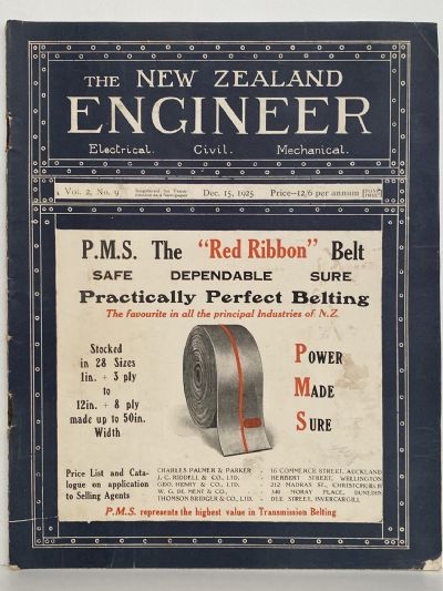 OLD MAGAZINE: The New Zealand Engineer Vol. 2, No. 9 - 15 December 1925 