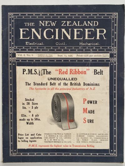 OLD MAGAZINE: The New Zealand Engineer Vol. 2, No. 6 - 15 September 1925 