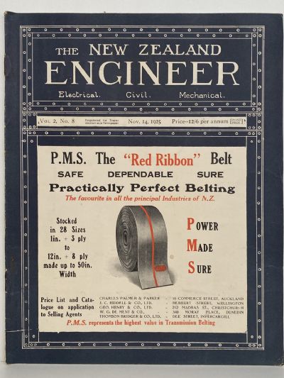 OLD MAGAZINE: The New Zealand Engineer Vol. 2, No. 8 - 14 November 1925 