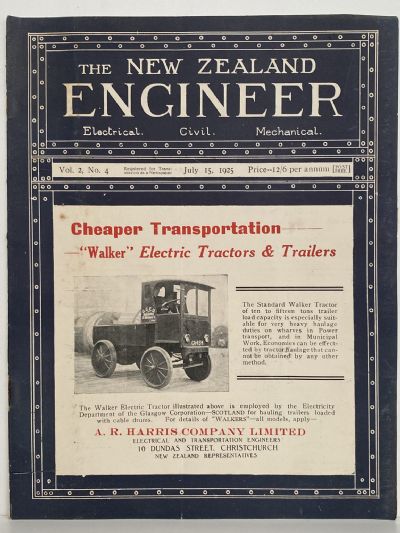 OLD MAGAZINE: The New Zealand Engineer Vol. 2, No. 4 - 15 July 1925 