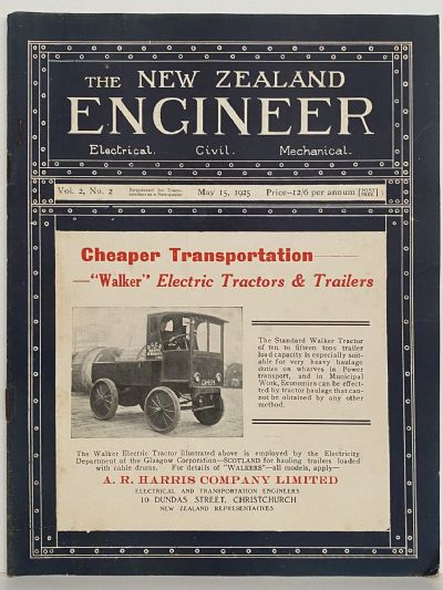 OLD MAGAZINE: The New Zealand Engineer Vol. 2, No. 2 - 15 May 1925 