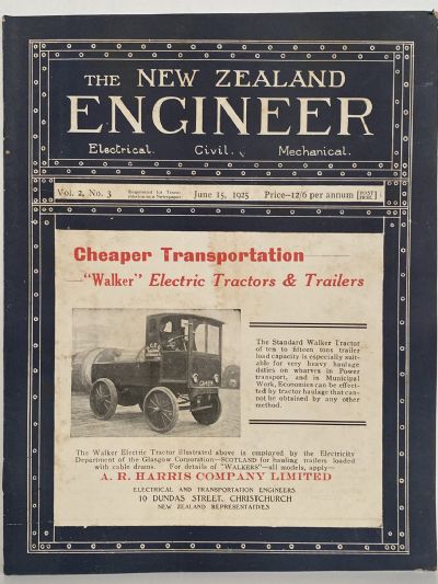 OLD MAGAZINE: The New Zealand Engineer Vol. 2, No. 3 - 15 June 1925 