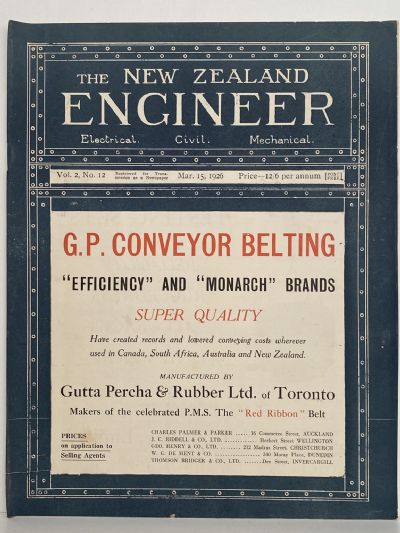 OLD MAGAZINE: The New Zealand Engineer Vol. 2, No. 12 - 15 March 1926 