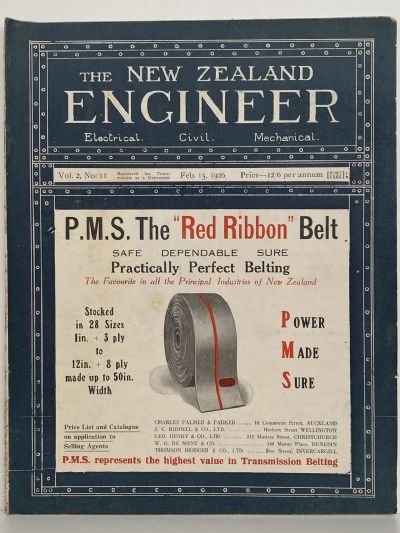 OLD MAGAZINE: The New Zealand Engineer Vol. 2, No. 11 - 15 February 1926 