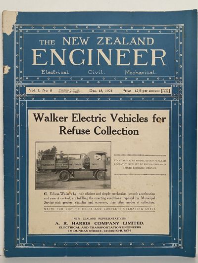 OLD MAGAZINE: The New Zealand Engineer Vol. 1, No. 9 - 15 December 1924 