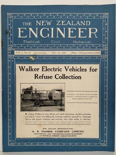 OLD MAGAZINE: The New Zealand Engineer Vol. 1, No. 8 - 15 November 1924 