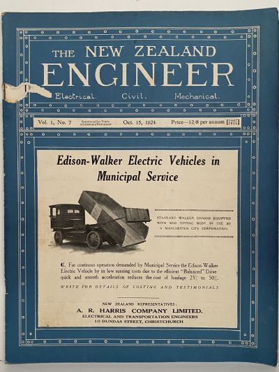 OLD MAGAZINE: The New Zealand Engineer Vol. 1, No. 7 - 15 October 1924 