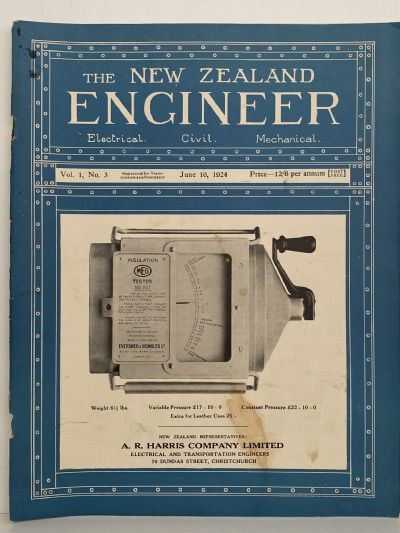 OLD MAGAZINE: The New Zealand Engineer Vol. 1, No. 3 - 16 June 1924 