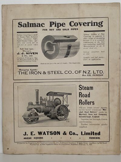 OLD MAGAZINE: The New Zealand Engineer Vol. 1, No. 11 - 14 February 1925