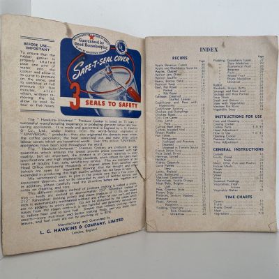 VINTAGE COOK BOOK: Hawkins Universal Cooker