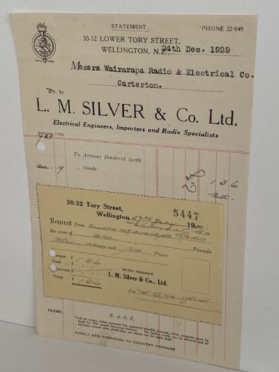 OLD INVOICE / RECEIPT: L. M. Silver & Co. Ltd. 1929