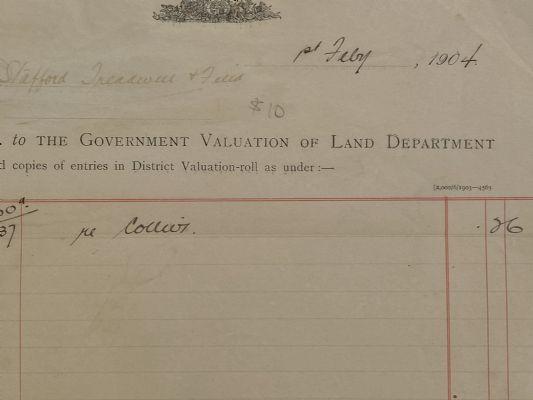 ANTIQUE INVOICE / RECEIPT: Government Valuation of Land Department 1904 