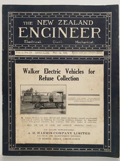 OLD MAGAZINE: The New Zealand Engineer Vol. 1, No. 12 - 15 March 1925 