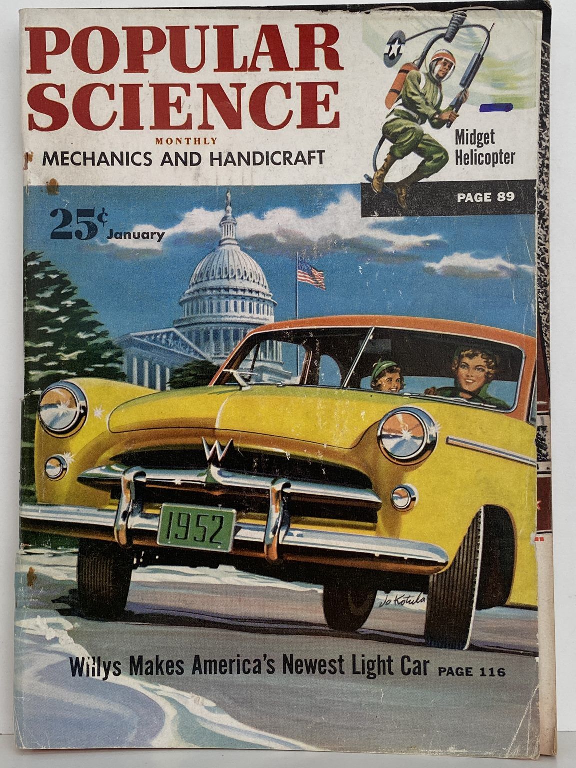 VINTAGE MAGAZINE: Popular Science, Vol 160, No. 1 - January 1952
