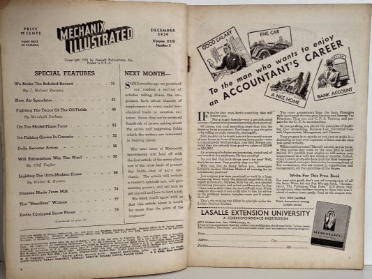 VINTAGE MAGAZINE: Mechanix Illustrated, Vol 23, No. 2 - December 1939