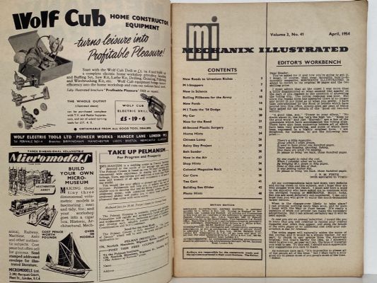 VINTAGE MAGAZINE: Mechanix Illustrated, Vol 3, No. 41 - April 1954